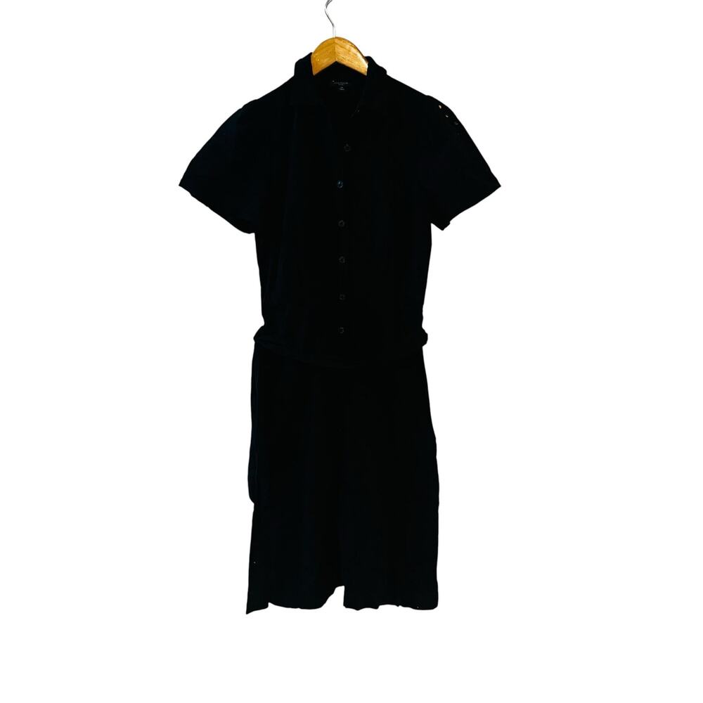 Ann Taylor Black Eyelet Button Down Dress Size 00P